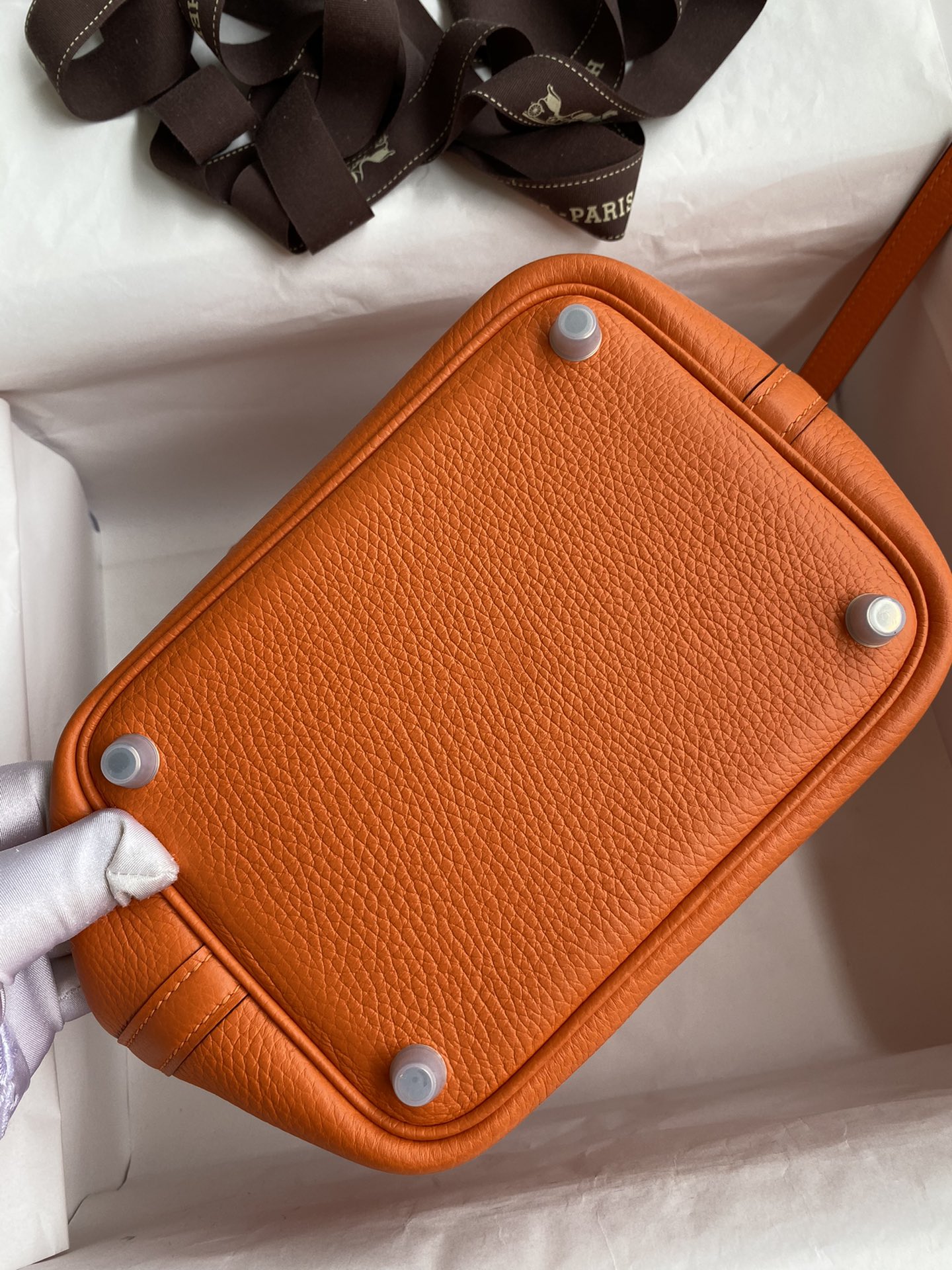 Hermes Picotin Lock 18 Bag In Orange Clemence Leather